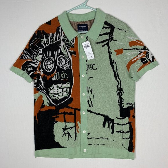 Abercrombie & Fitch x Jean Michel Basquiat Men's XS Sweater Button-up NWT